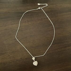 SWAROVSKI pink and white heart pendant